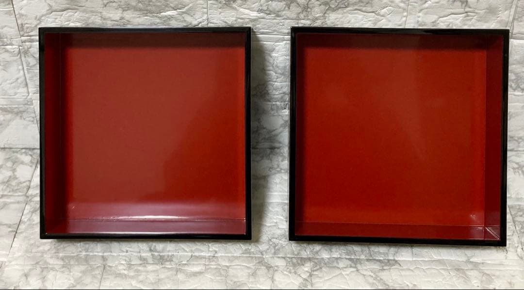 【未使用】輪島屋造 沈金師 水尻清甫 刻「輪島塗 四段重 台付」 共箱