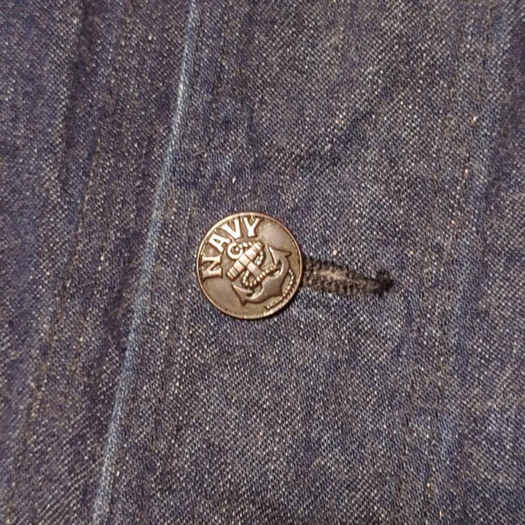 バズリクソンズ ショールカラーデニムカバーオール　42　US NAVY