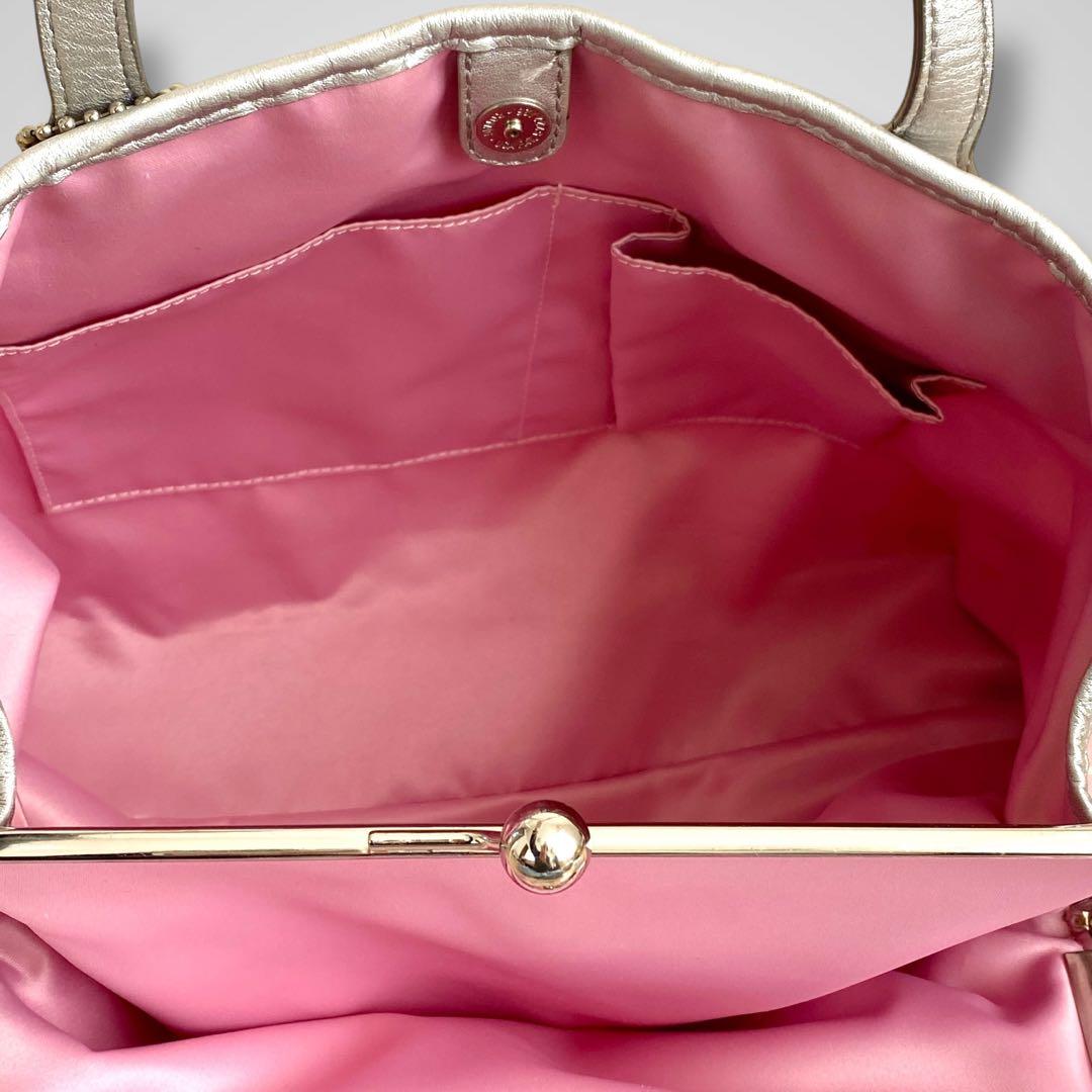 バッグ COACH pink signature kisslock tote bag