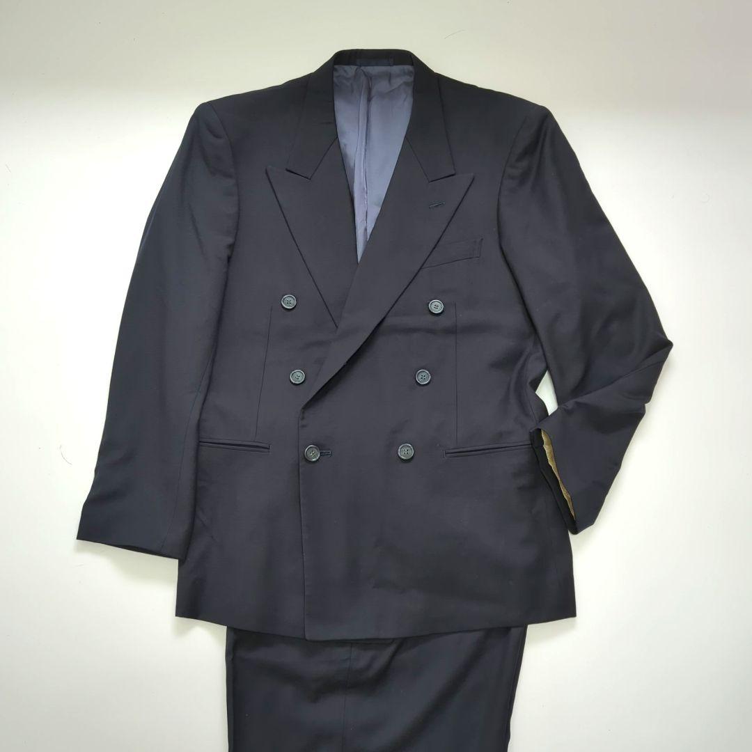 ロロピアーナ✨ポールスミス✨ネイビー ダブルブレスト ビジネススーツ M