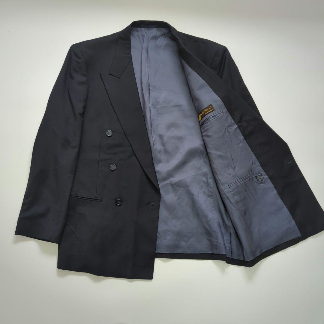 ロロピアーナ✨ポールスミス✨ネイビー ダブルブレスト ビジネススーツ M