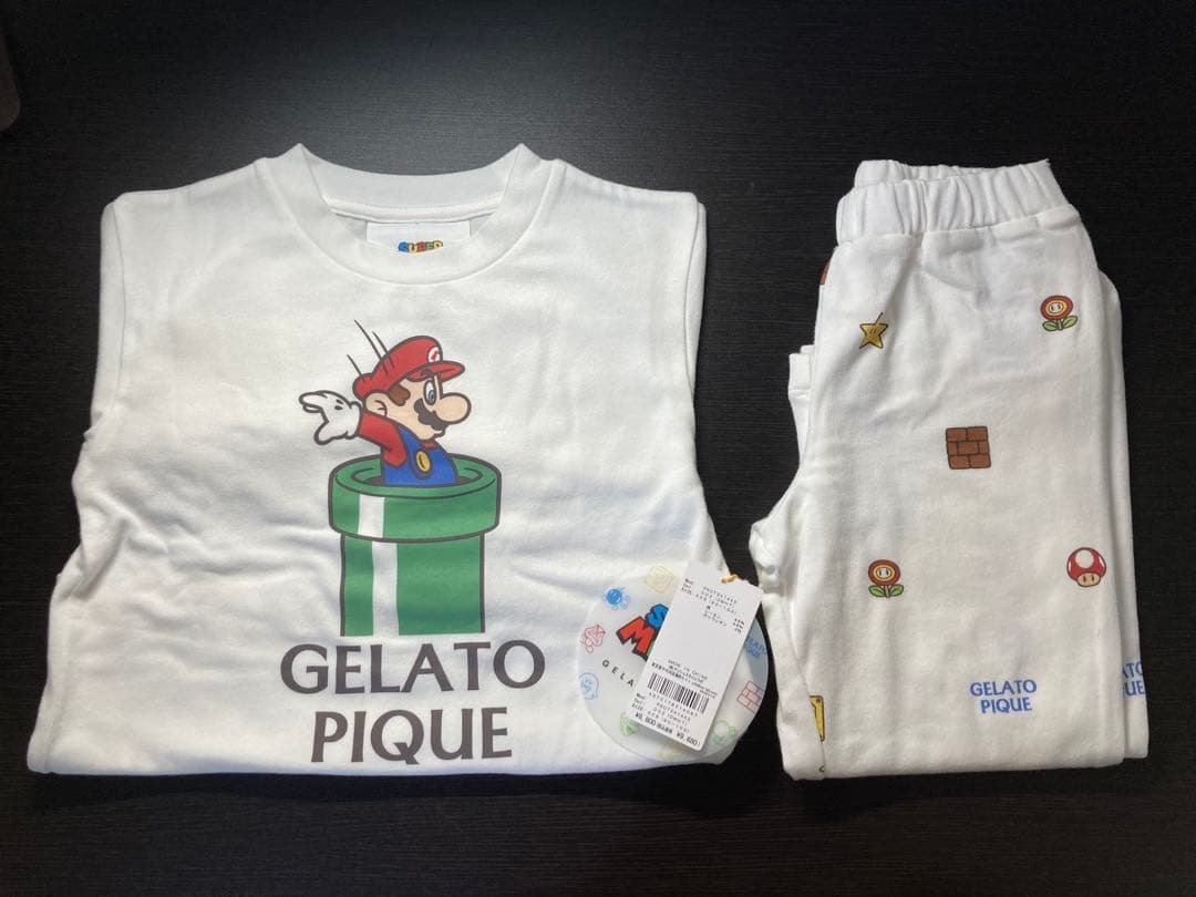 ジェラートピケ スーパーマリオ キッズ ロンT&ロングパンツセット XXSサイズ