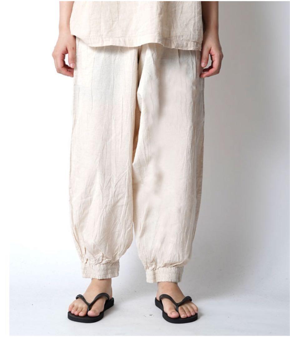 ヂェン先生の日常着　太極拳パンツ　　　　　　　　　　 Sサイズ 生成り