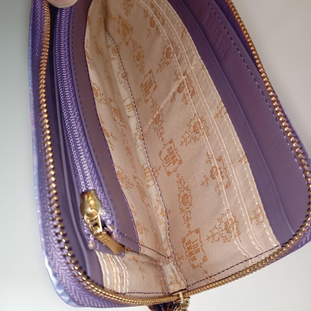 【新品】アナスイ 財布 長財布 L字ファスナー ラベンダー ANNA SUI