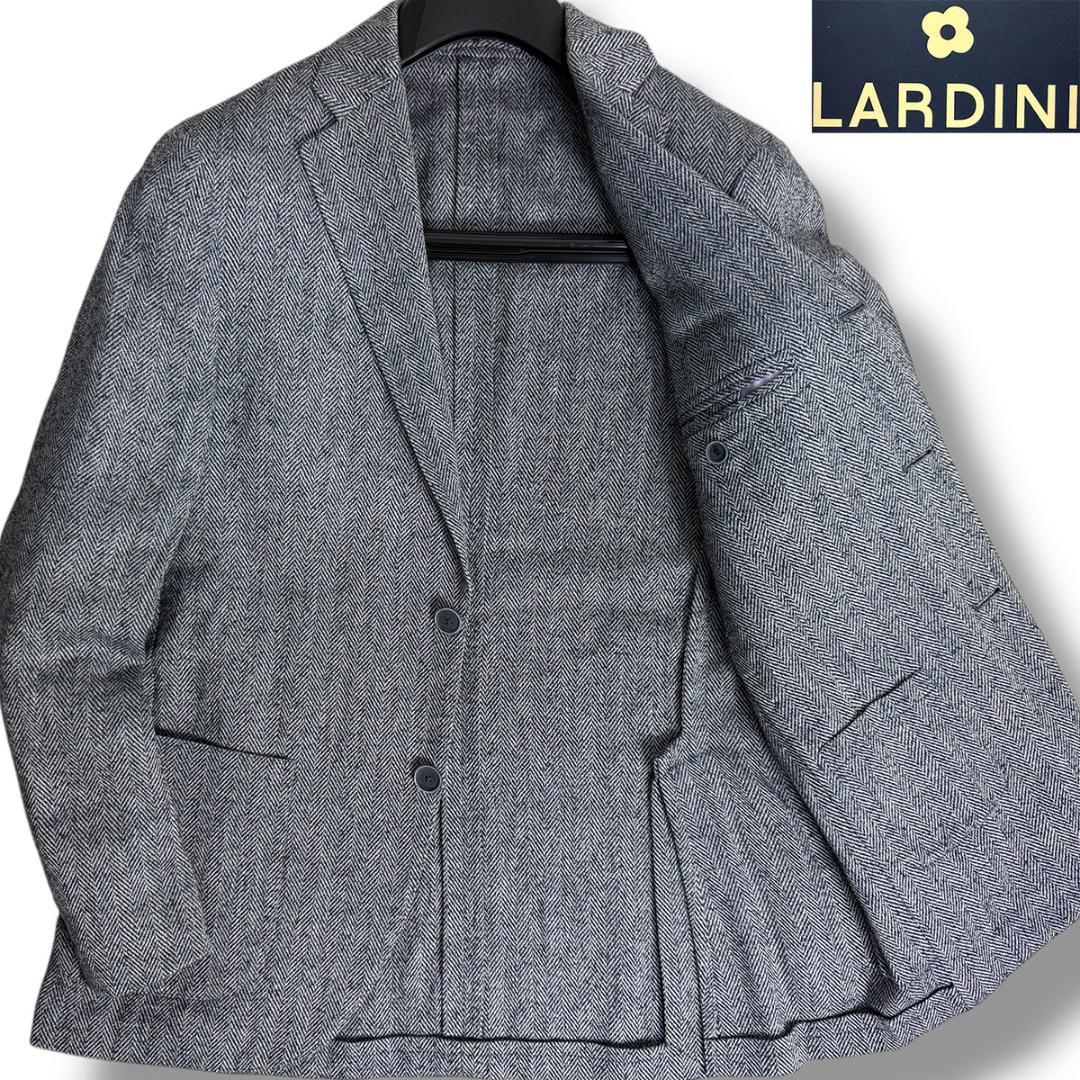 J3524 美品 ラルディーニ リネンシルクヘリンボーンツイードジャケット 46