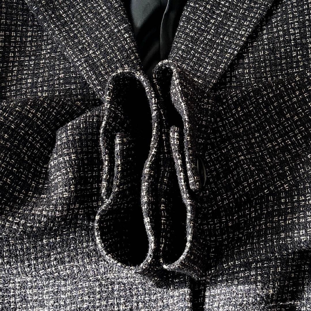 美品✨マックスマーラ テーラード ウール ツイード ジャケット 黒 白 40 L