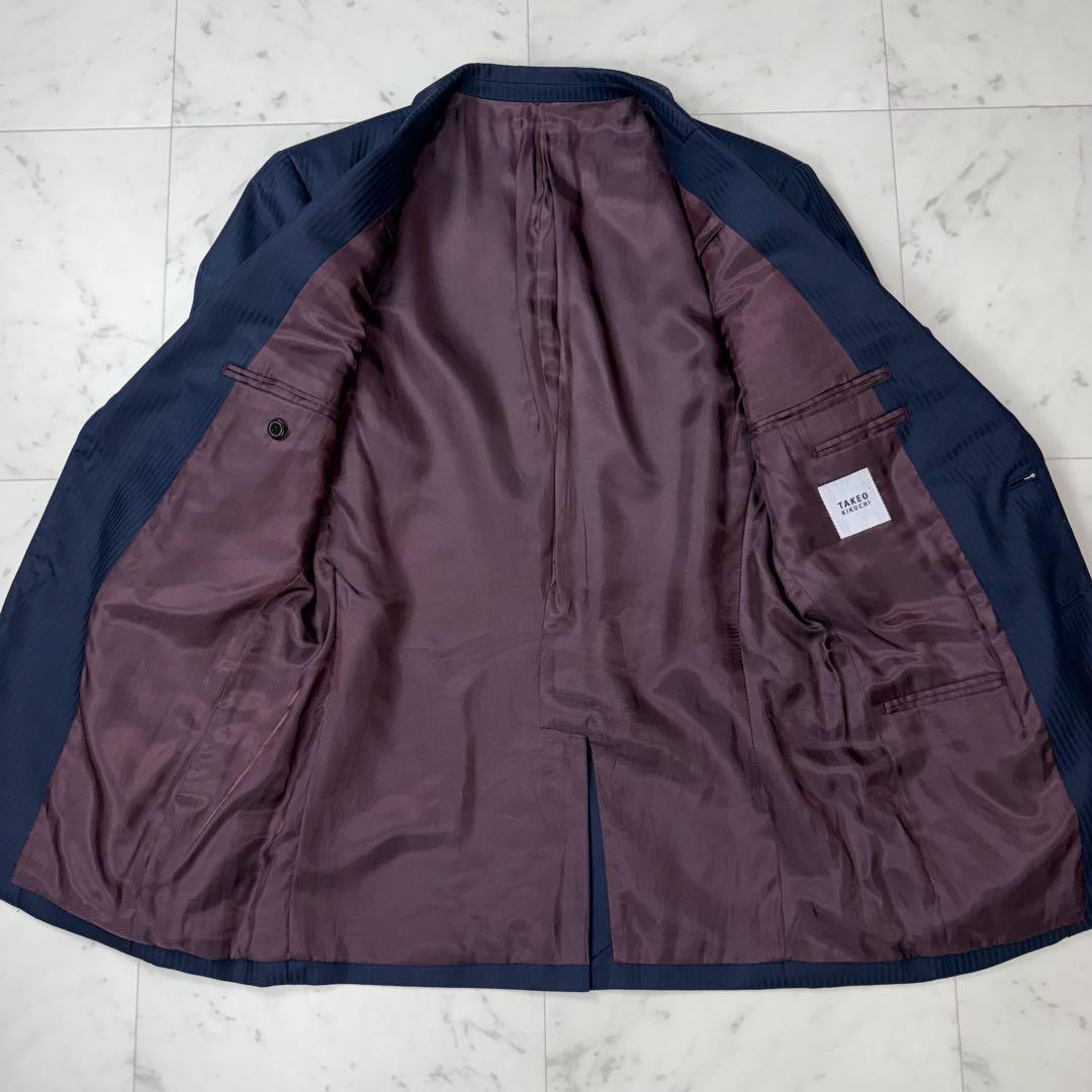 タケオキクチ 3ピース セットアップ スーツ ストライプ ネイビー サイズ3