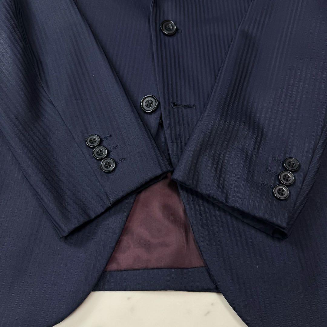 タケオキクチ 3ピース セットアップ スーツ ストライプ ネイビー サイズ3