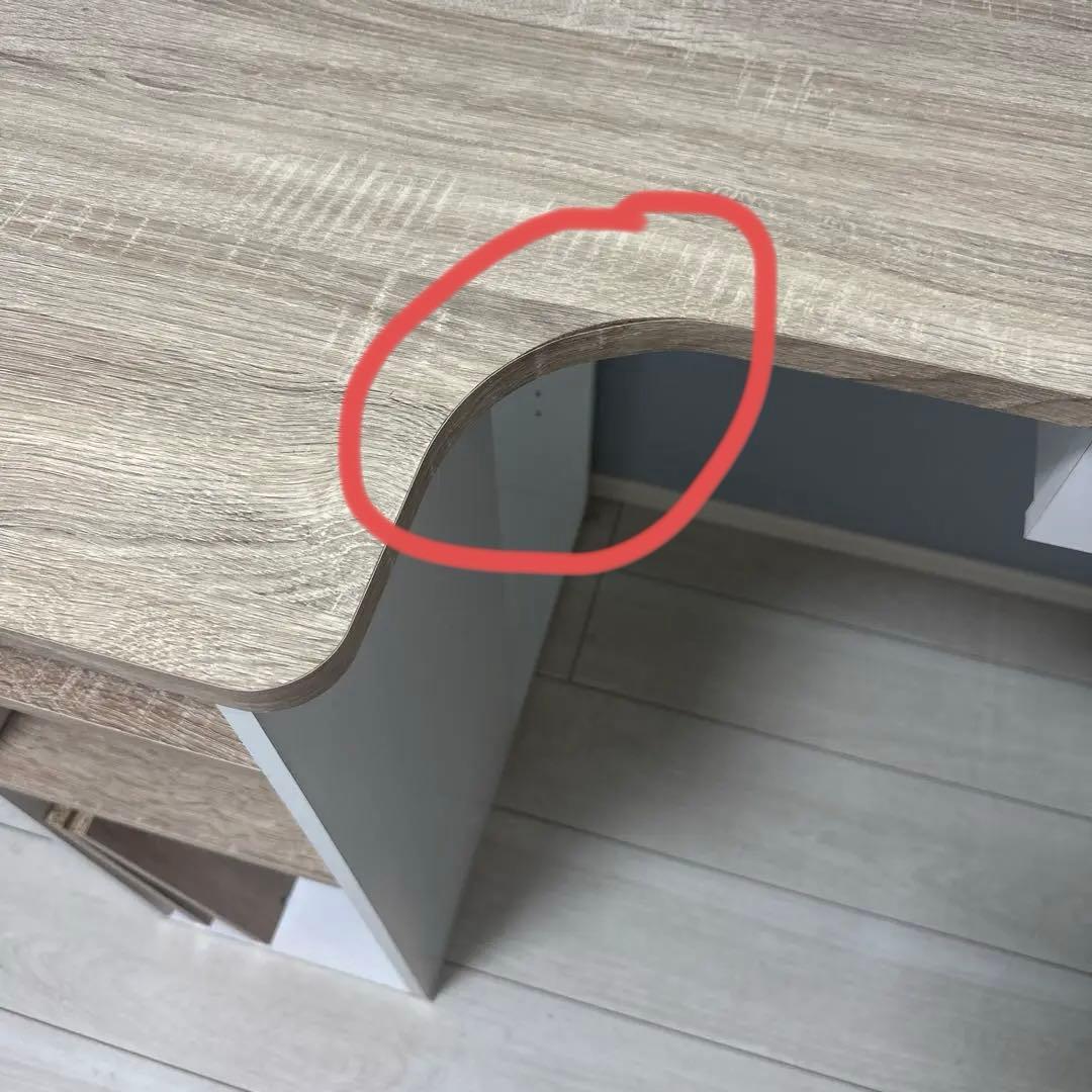 LOWYA(ロウヤ)パソコンデスクL字型、幅100cm、オーク/ホワイト