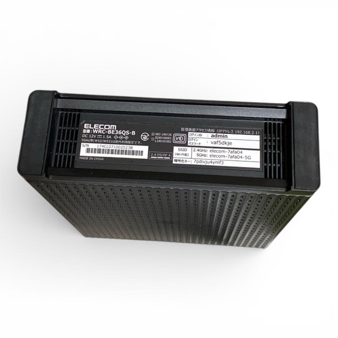 ELECOM エレコム　無線ルーター　Wi-Fi7 WRC-BE36QS-B