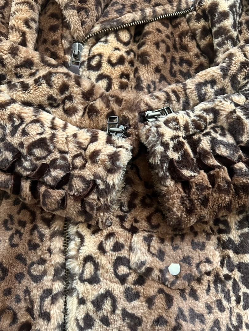 G.V.G.V. レースアップ ライダース　ファーコート レオパード