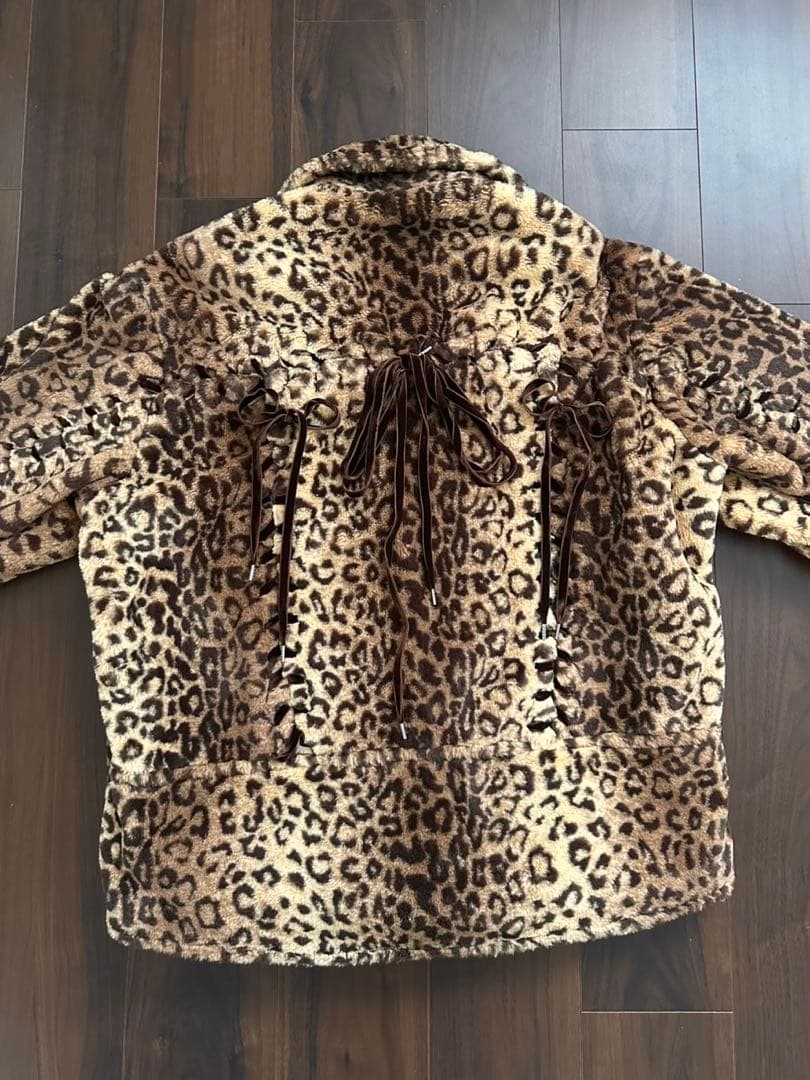 G.V.G.V. レースアップ ライダース　ファーコート レオパード