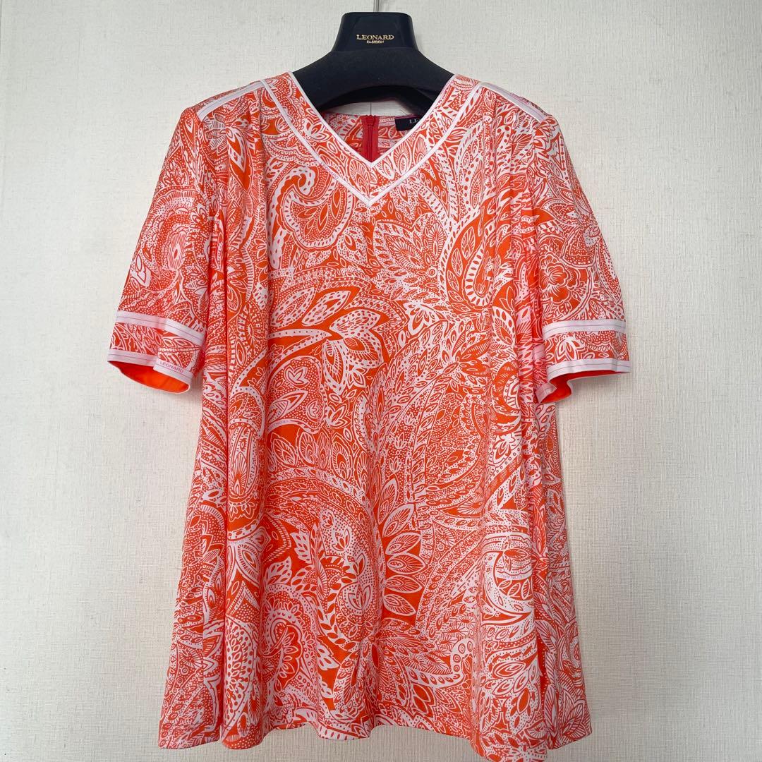 n*6様 新品❣️LEONARD オレンジ 半袖トップス サイズ40