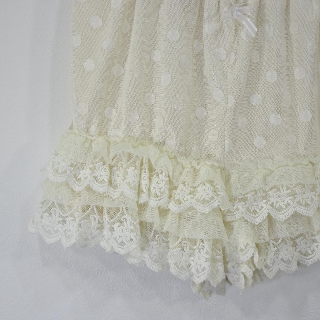 LIZ LISA フリルインナーパンツ　スカパンショートパンツ ドット柄きなりO