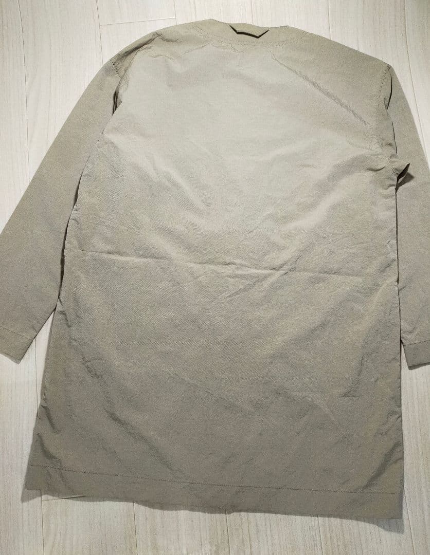 MUJI Labo ムジラボ　ノーカラーコートS~M 　ベージュ　撥水ナイロン