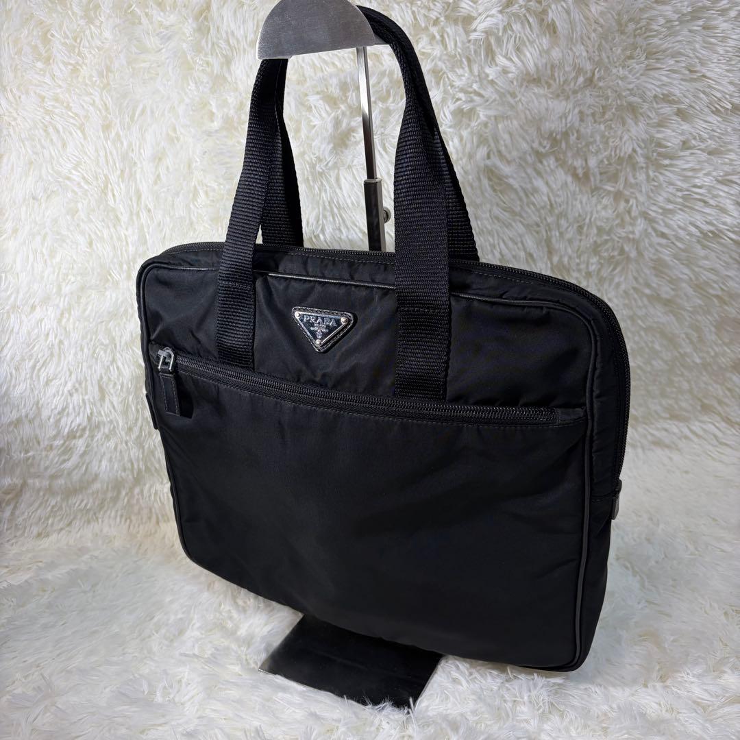 【✨美品✨】プラダ 三角ロゴ ブリーフケース PCケース ナイロン ブラック