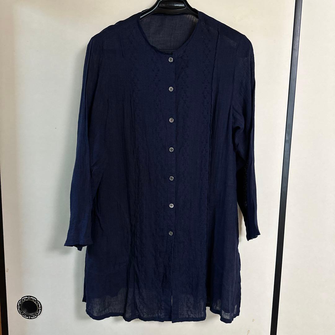 ★群言堂★登美　濃紺チュニック　麻