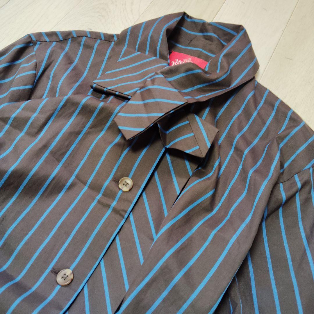 ヴィヴィアン　変形ワンピース　ストライプ　アシンメトリー　リボン　タグ付新品　M