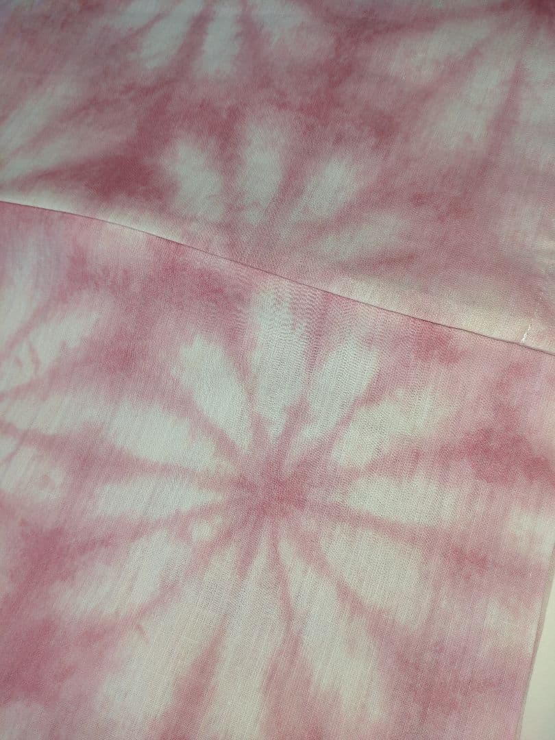 ♦新品未使用　綿麻浴衣　絞り調　くすみカラーピンク　高級浴衣　夏着物