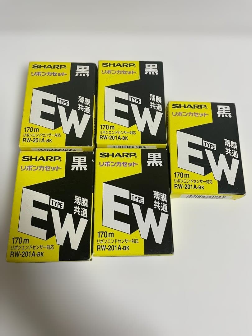 未使用 シャープ インクリボンカセット 黒 RW-201A-BK 5個セット
