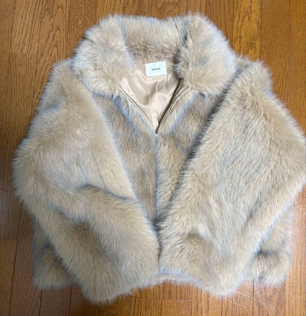 早い者勝ち⭐︎人気完売⭐︎新品未使用MURUA MIXフェイクファーブルゾンベージュ