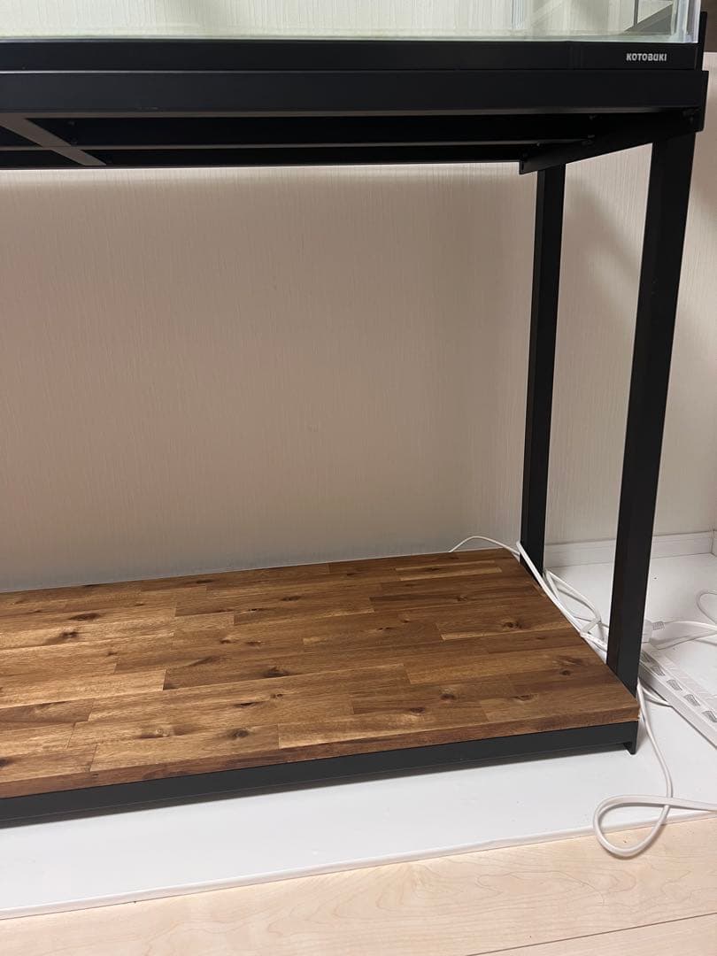 GEX スチール台 幅120cm奥行45cm水槽対応 アカシア木材棚設置加工