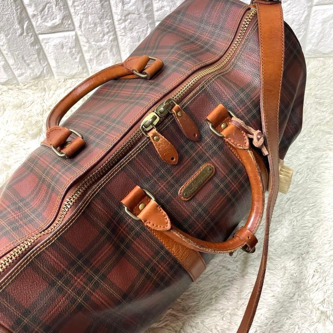 美品　希少　ポロラルフローレン　ボストンバッグ　チェック　2way PVC