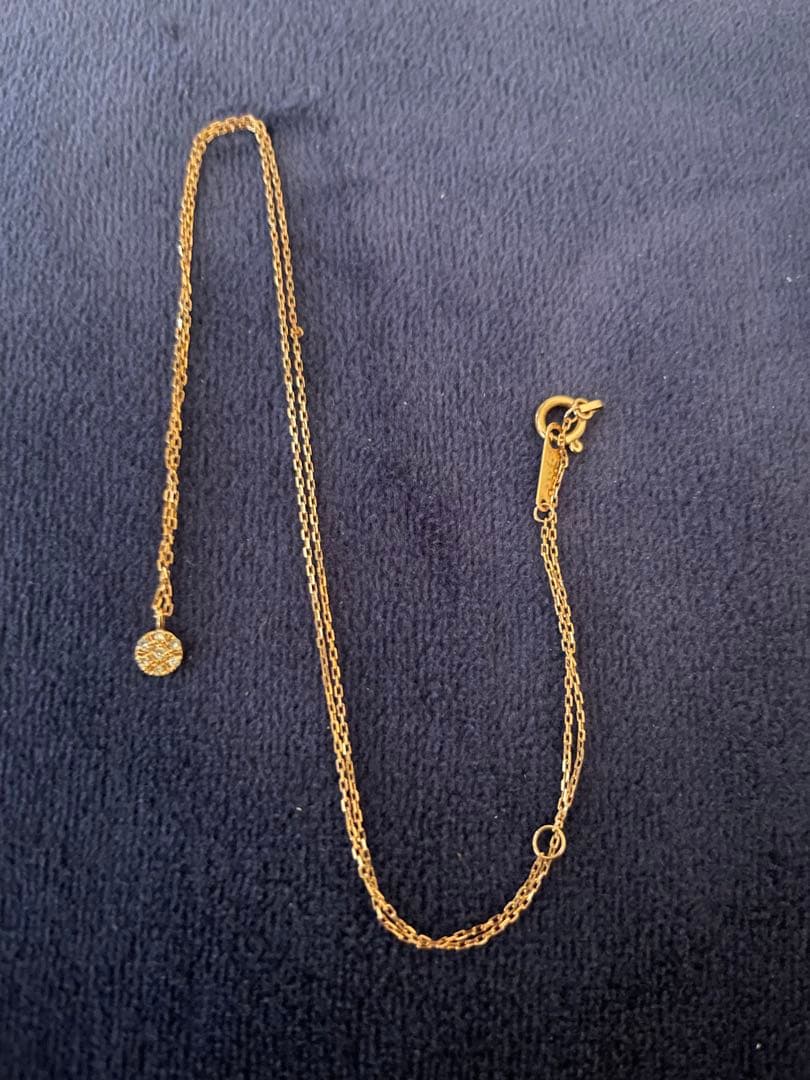 (現行品)agete K10 ダイヤモンド シャンデリア ネックレス 40cm