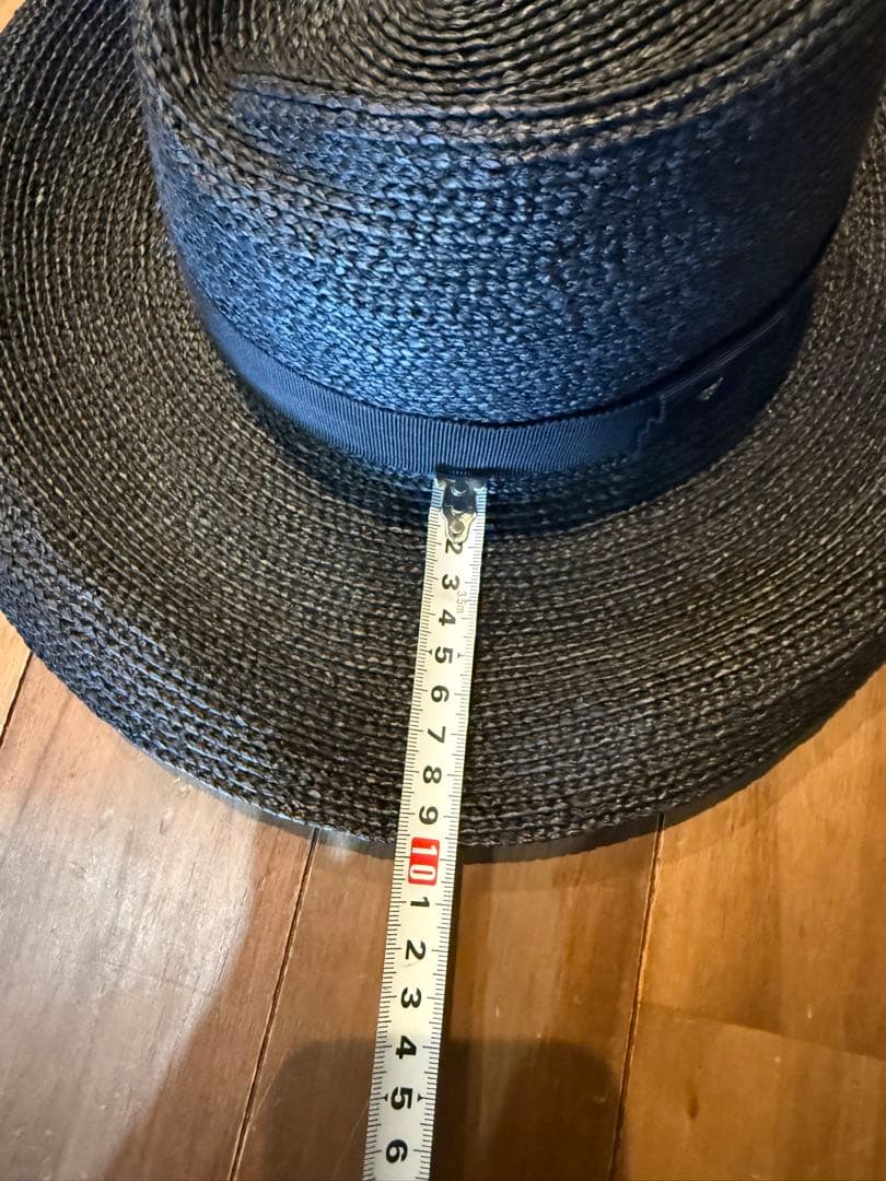 極美品　ヘレンカミンスキー　ラフィア　麦わら帽子　黒　ブラック