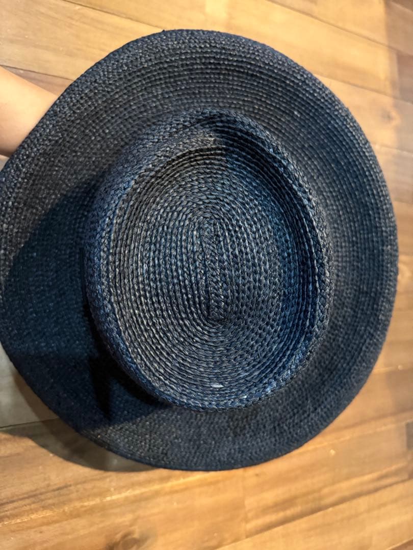 極美品　ヘレンカミンスキー　ラフィア　麦わら帽子　黒　ブラック