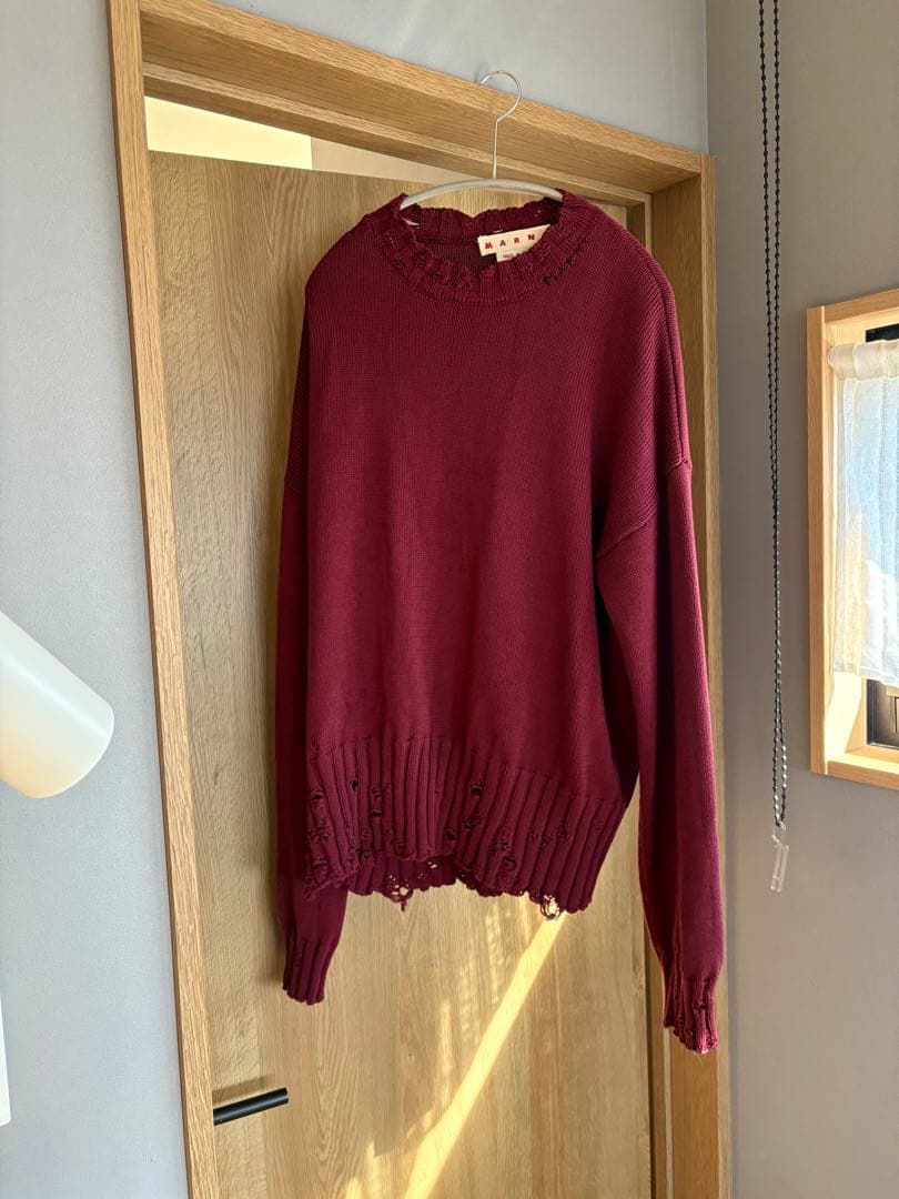 MARNI バーガンディ セーター 48