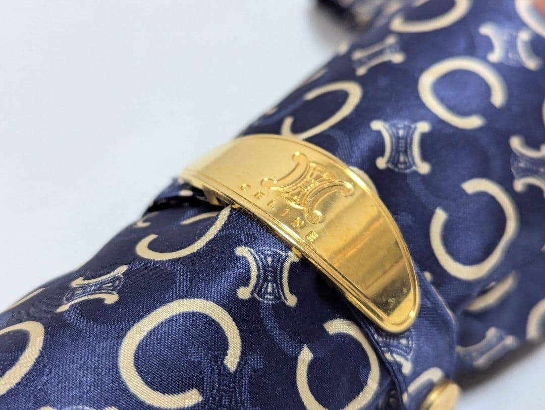 未使用保管品/廃盤品セリーヌ 折り畳み傘 Cマカダム トリオンフ ゴールド金具