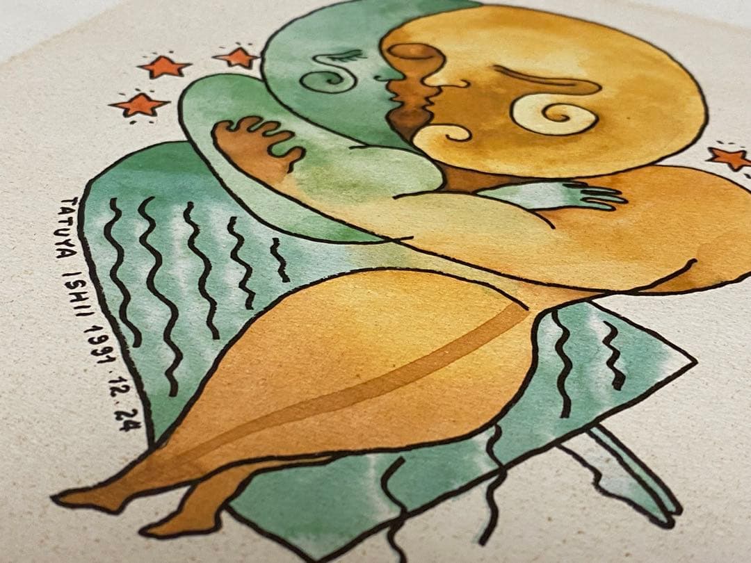 【サマーセール】Tatuya Ishii 石井竜也 水彩画 1991年