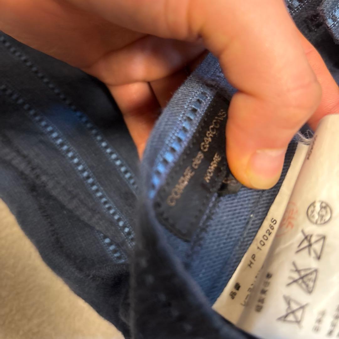 コムデギャルソンオム 田中オム ストライプ スラックス AD2000 ブルー