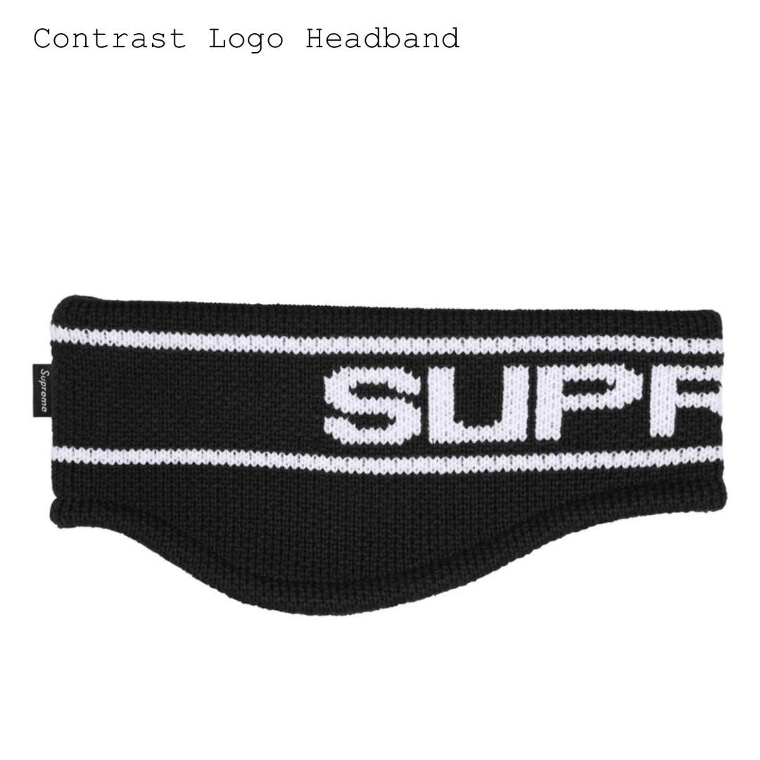 帽子 supreme Contrast Logo Headband