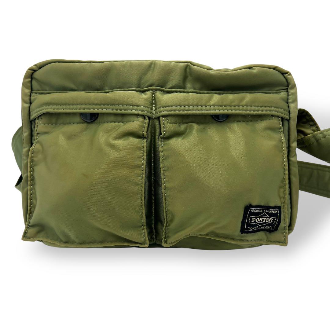 美品PORTER ポーター ショルダーバッグ タンカー セージグリーン596