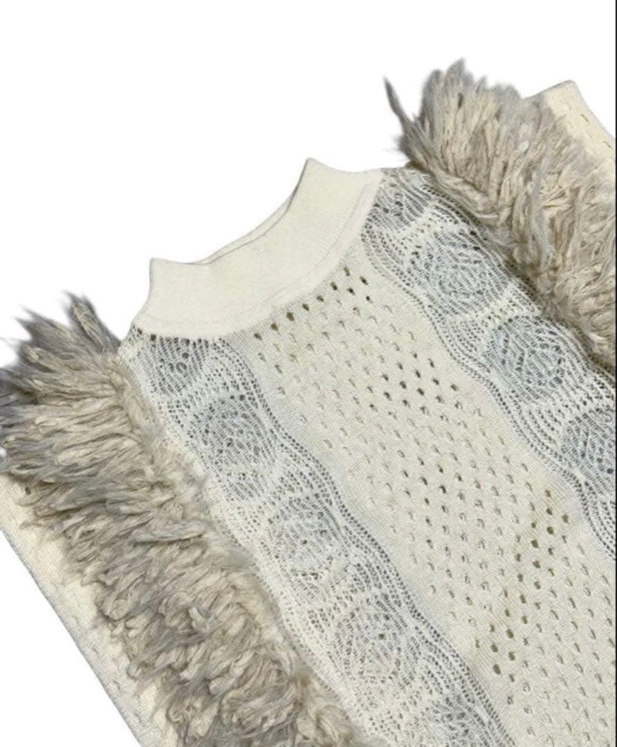 超美品！LEINWANDE ミックスフリンジクロップドトップ