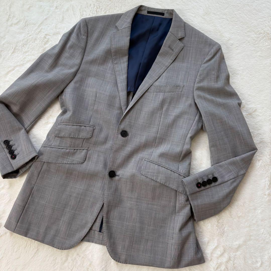 美品　バーバリーブラックレーベル　スーツ　セットアップ　グレー　チェック　36R