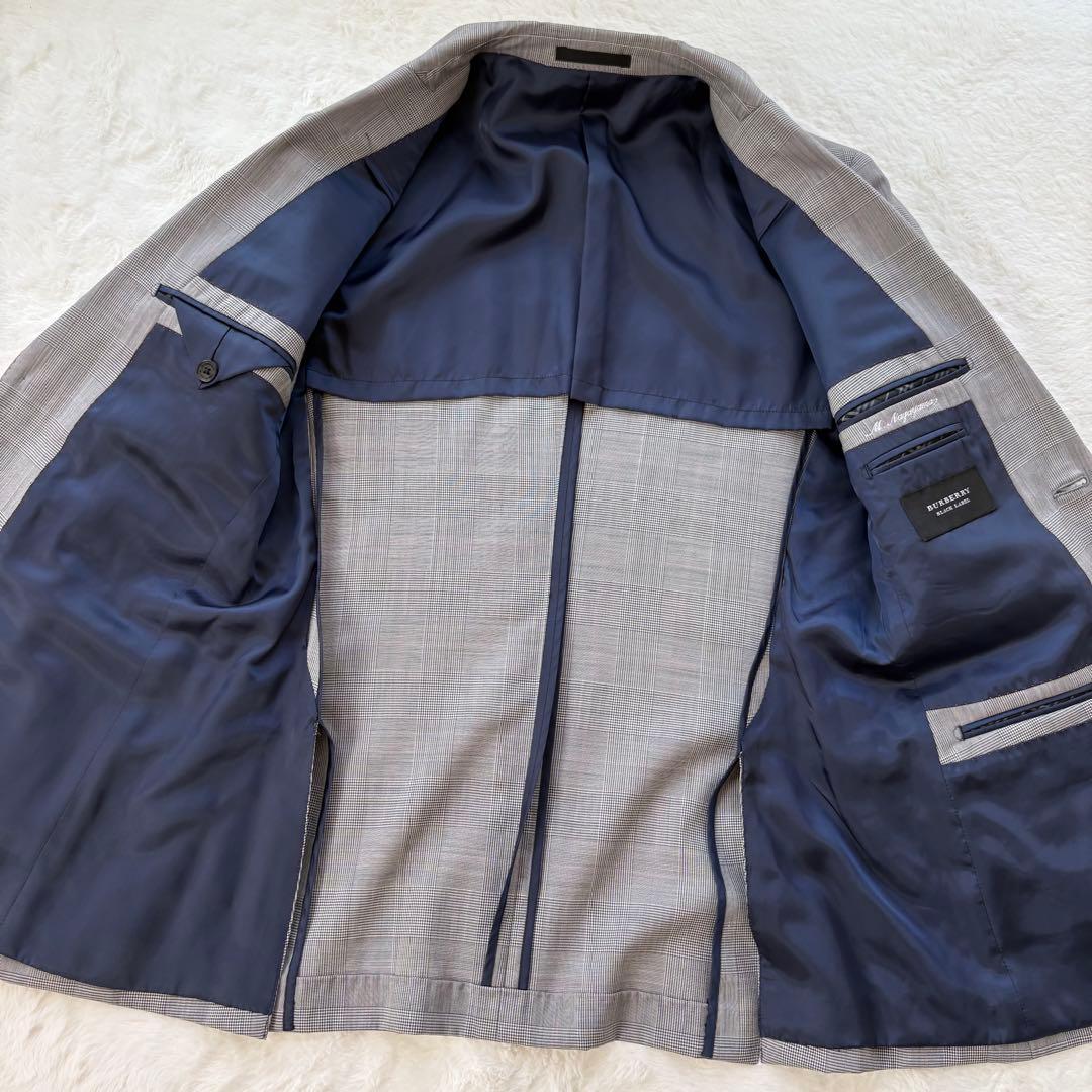 美品　バーバリーブラックレーベル　スーツ　セットアップ　グレー　チェック　36R