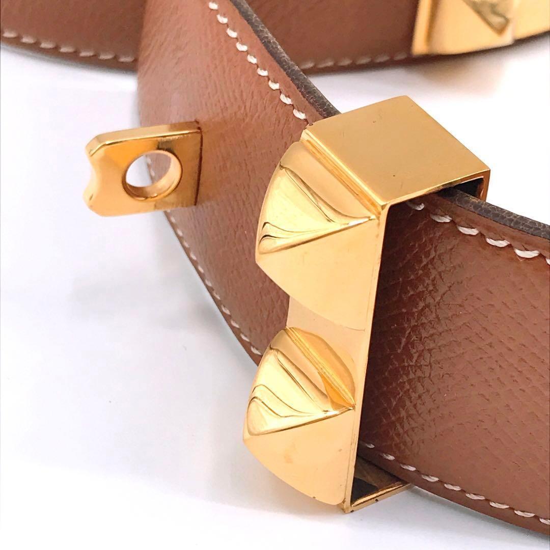 HERMES エルメス コリエドシアン メドール ベルト ライトブラウン 70