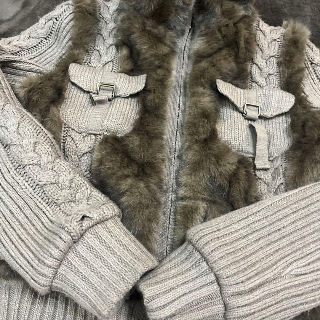 CABLE KNIT FAUX FUR ブルゾン LAGUA GEM