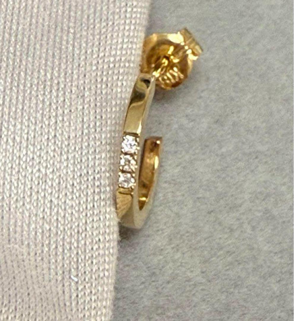 ゆうゆうメルカリ便送り　AHKAH プチトロワ ピアス 片耳のみ K18 YG