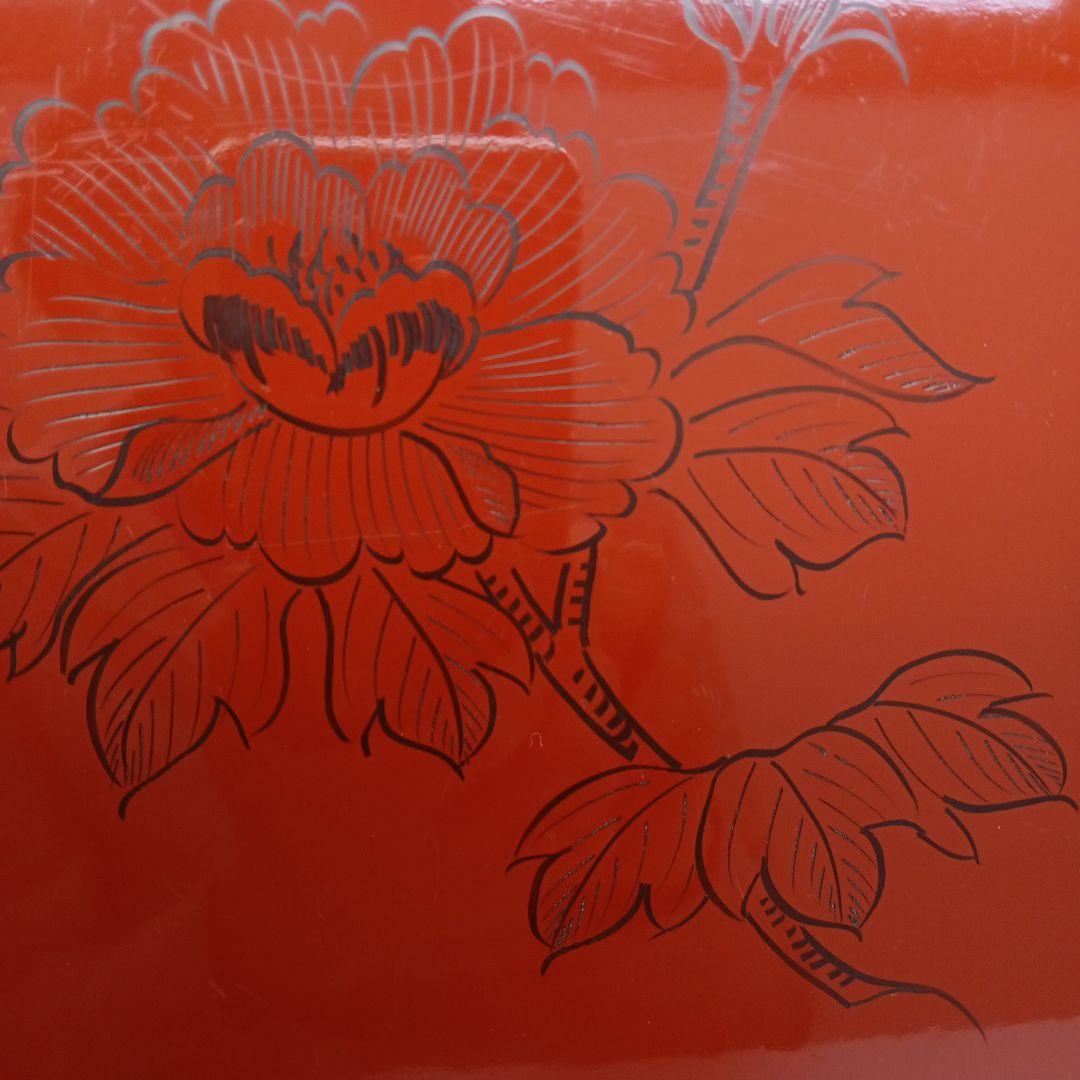 専用です！レトロ 本漆塗り お膳　足付き　4客　 寒冷紗張り