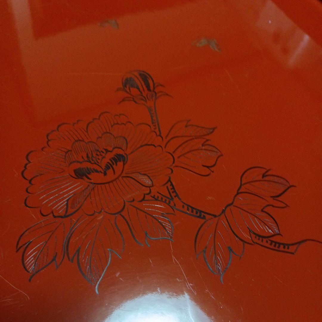 専用です！レトロ 本漆塗り お膳　足付き　4客　 寒冷紗張り