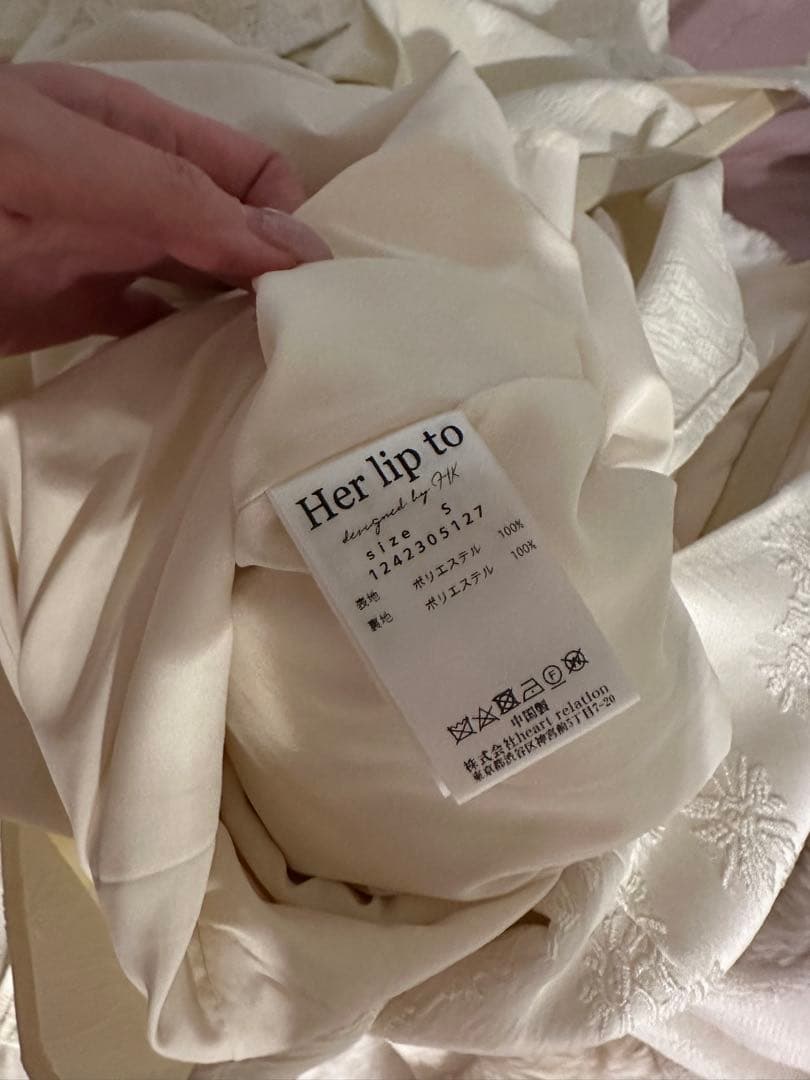 ワンピース herlipto Classic Floral Jacquard Dress S