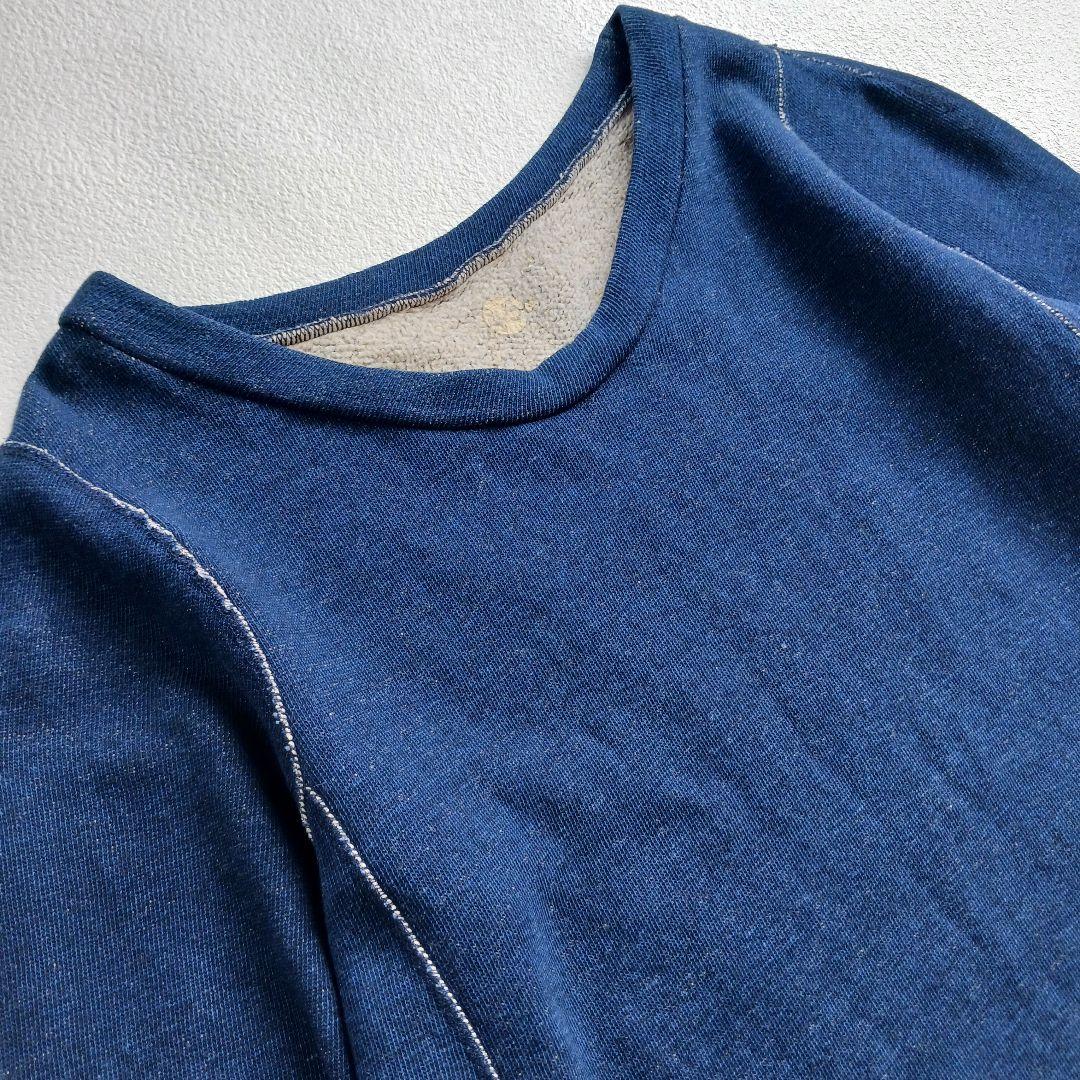 45R　スウェットワンピース　マキシ　ワイドシルエット　ゆったり　インディゴ