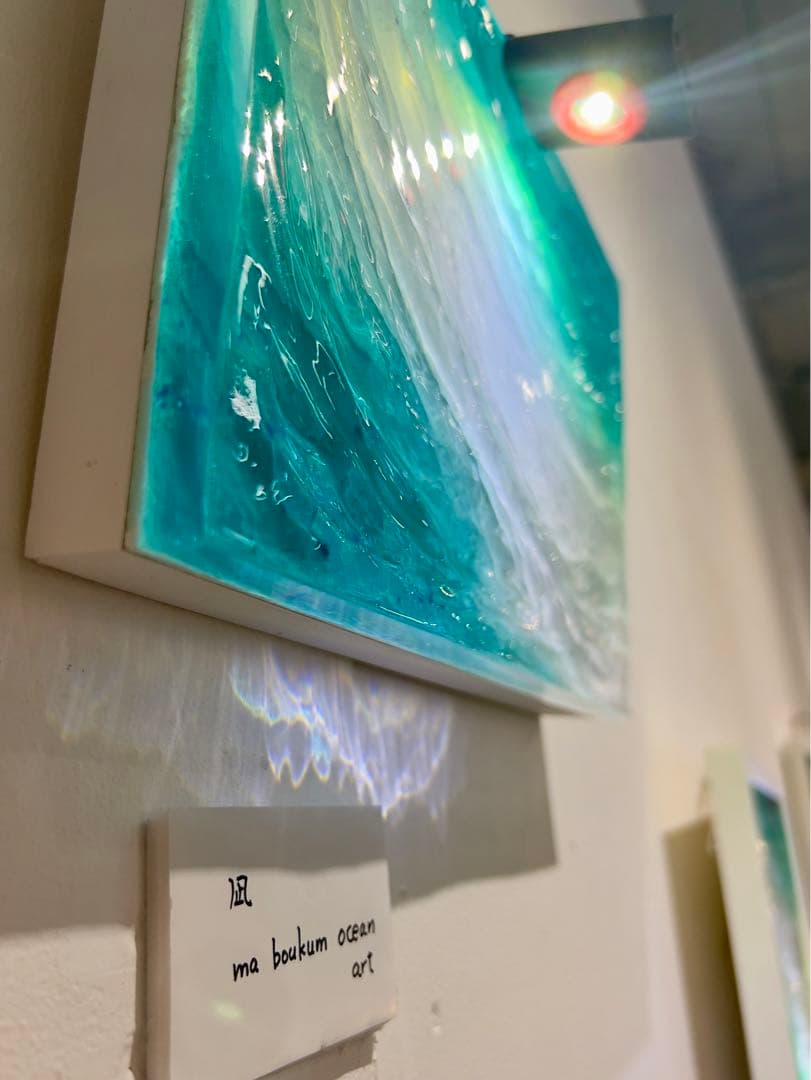 【レジンアート】波紋アート／Ｂ５パネル／枠なし／オーシャンアート