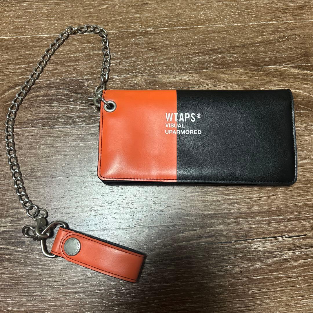 WTAPS レザー ウォレットチェーン オレンジ/ブラック