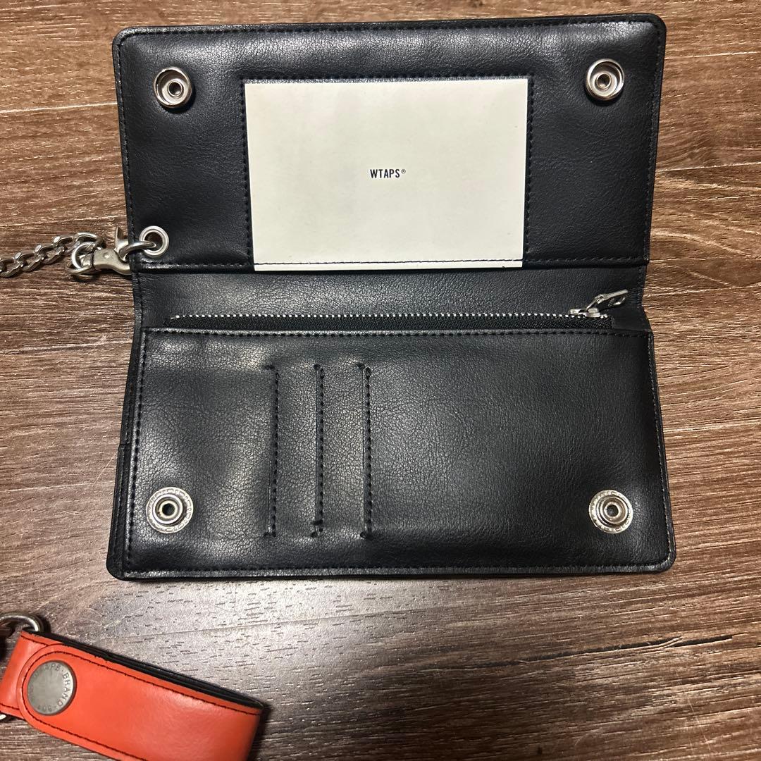 WTAPS レザー ウォレットチェーン オレンジ/ブラック