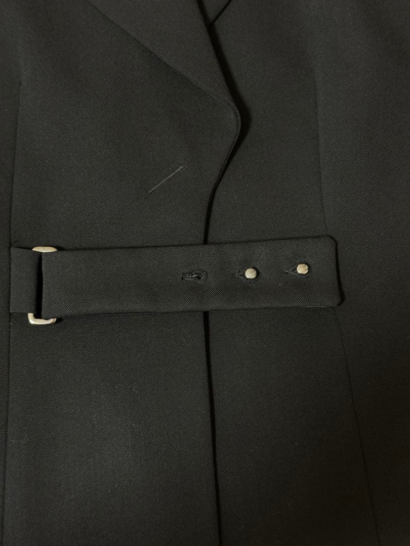 EMPORIO ARMANI レザー切替テーラードジャケット ブラック